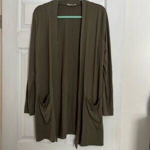 Zenana Army Green Cardigan
